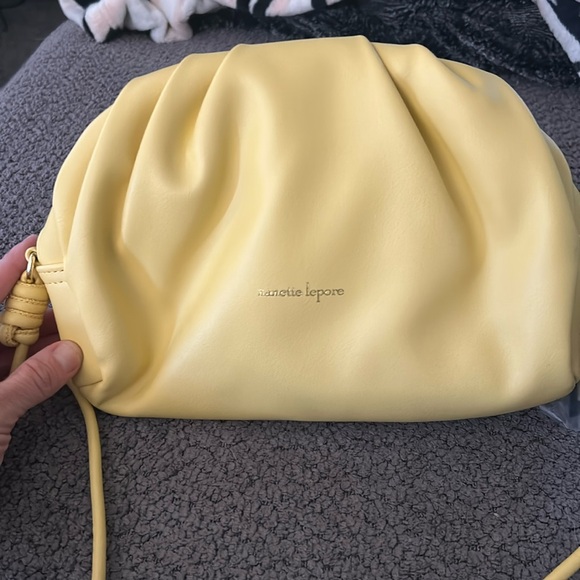 Nanette Lepore Handbags - Nanette Lepore Yellow Crossbody Bag with Ruched Design